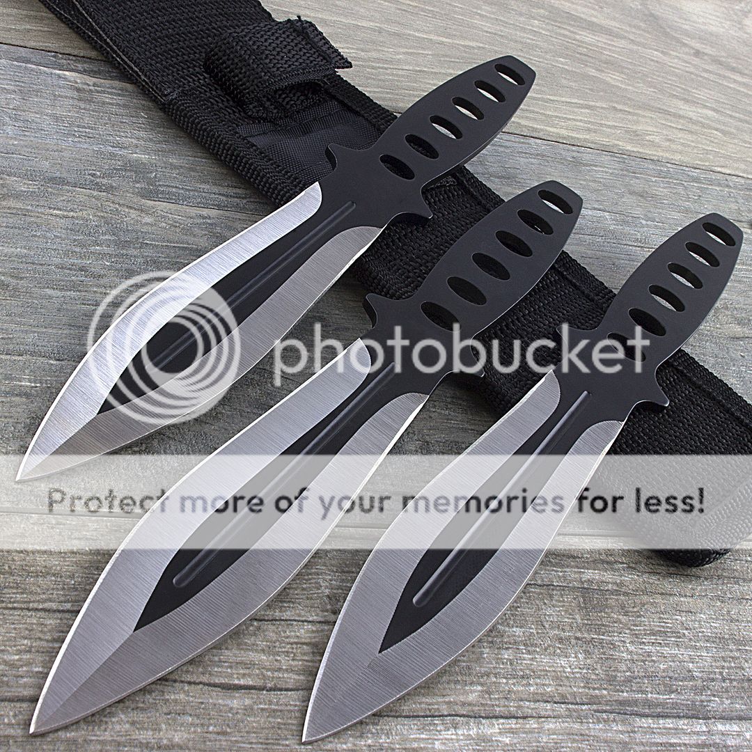 3 PC NINJA THROWING KNIVES SET w/ SHEATH Kunai Combat Tactical Hunting Knife eBay